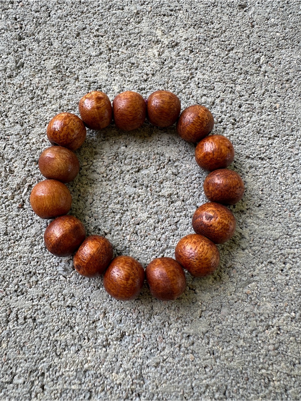 Wood Bead Bracelet - Warm Brown - Picture 2 of 5